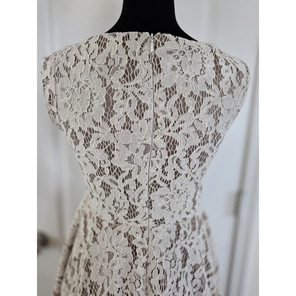 Joyfolie Hazel Fit & Flare Lace Dress in turtledove Girls Size 12